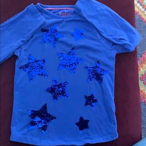 Boden blue/blue star flip sequins t